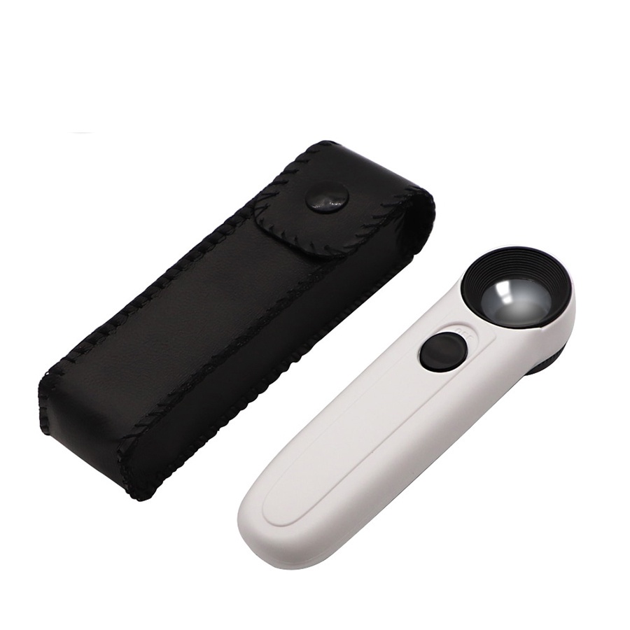 

H7Y Kaca Pembesar LED 40x / Lampu Lup Lensa Magnifier Handheld / Membaca Perhiasan Komponen / Loupe
