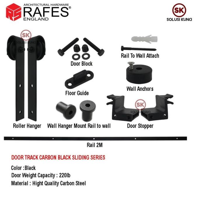 Rel Pintu Sliding 2 Meter Rafes England / High Quality Carbon Steel
