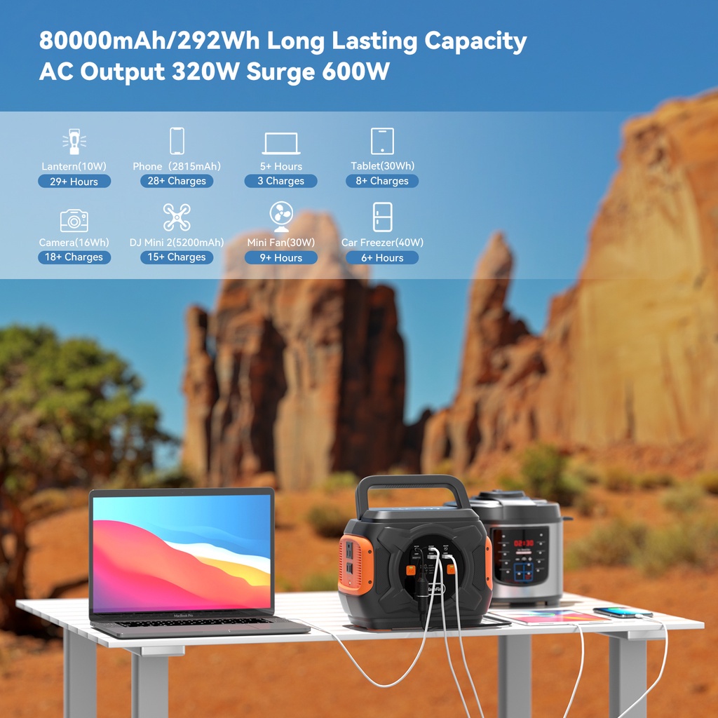 [ELECTROPICALLY] (Ready) FlashFish 220V 320W Power Station Portable Camping Solar Generator PD100W