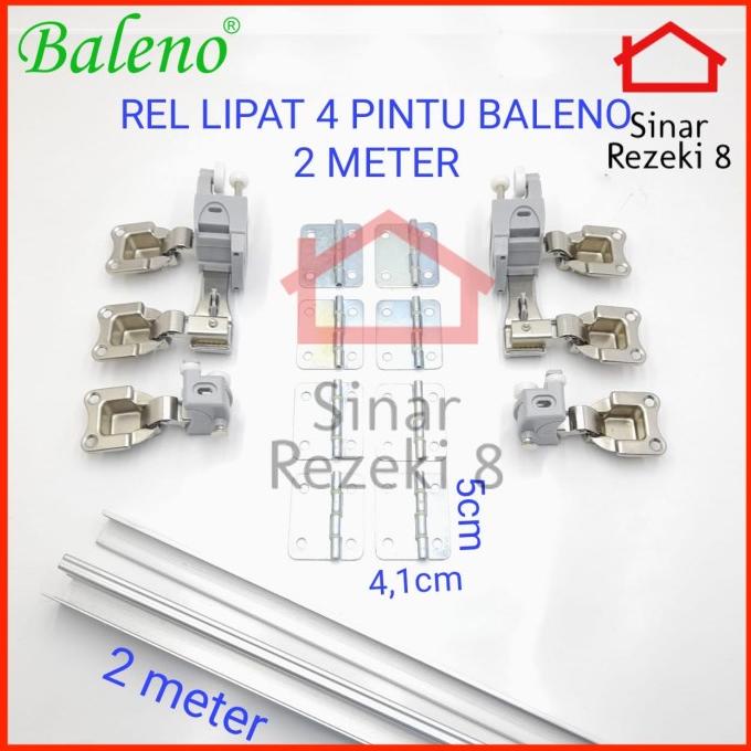 Rel Pintu Lemari Lipat Tarik Dorong Roda 3M Folding Foldable Wardrobe