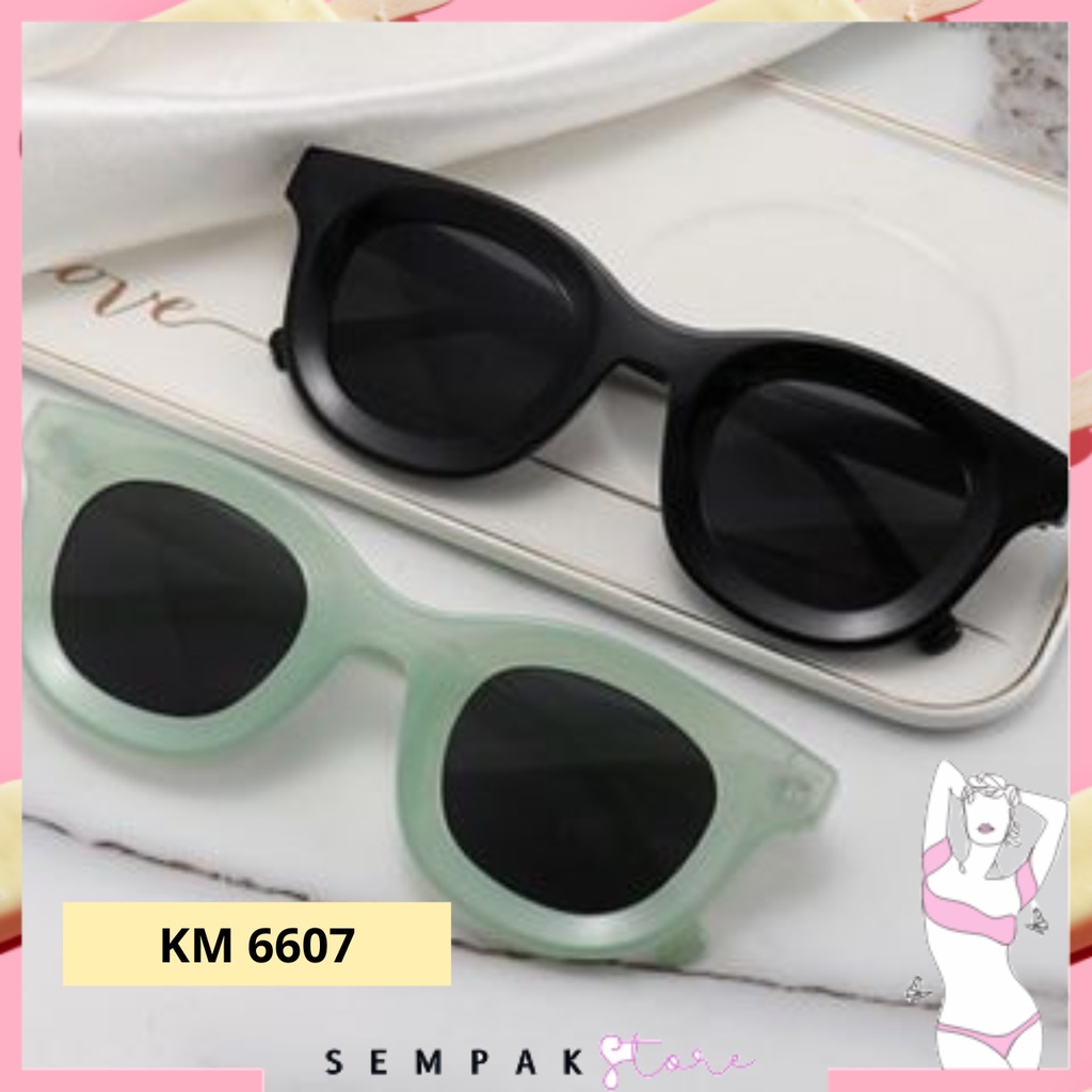 SS Kacamata Hitam Wanita Pria Korea 6607 Kaca Mata Bingkai Tebal Bentuk Persegi Kece Fashion Korean 