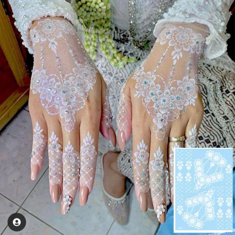 PROMO MURAH Henna instan desain limited edition warna Putih LARIS