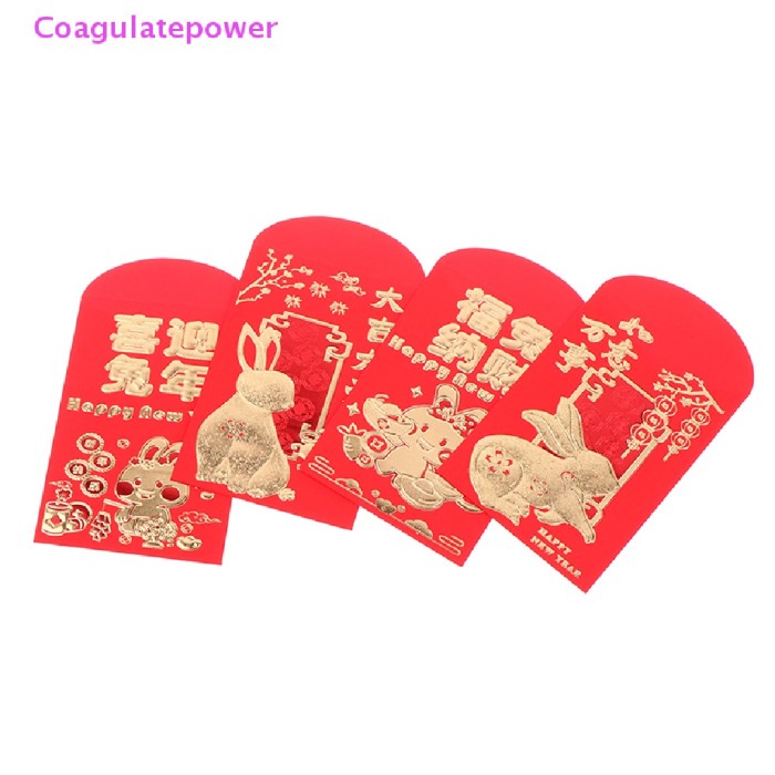 

New! Coa 6Pcs 2023Tahun Kelinci Imlek Paket Merah Lipat Amplop Merah Limited