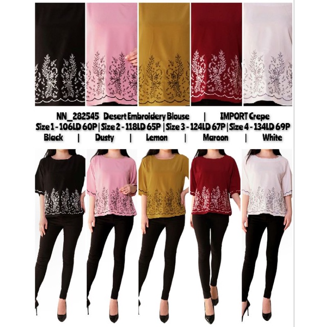 Atasan blus wanita bordir JUMBO SIZE lebaran , natal & imlek 282545