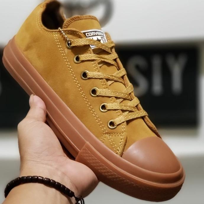 sepatu ukuran 45 snekers Pria Converse cokelat suede size 36 - 45 CM
