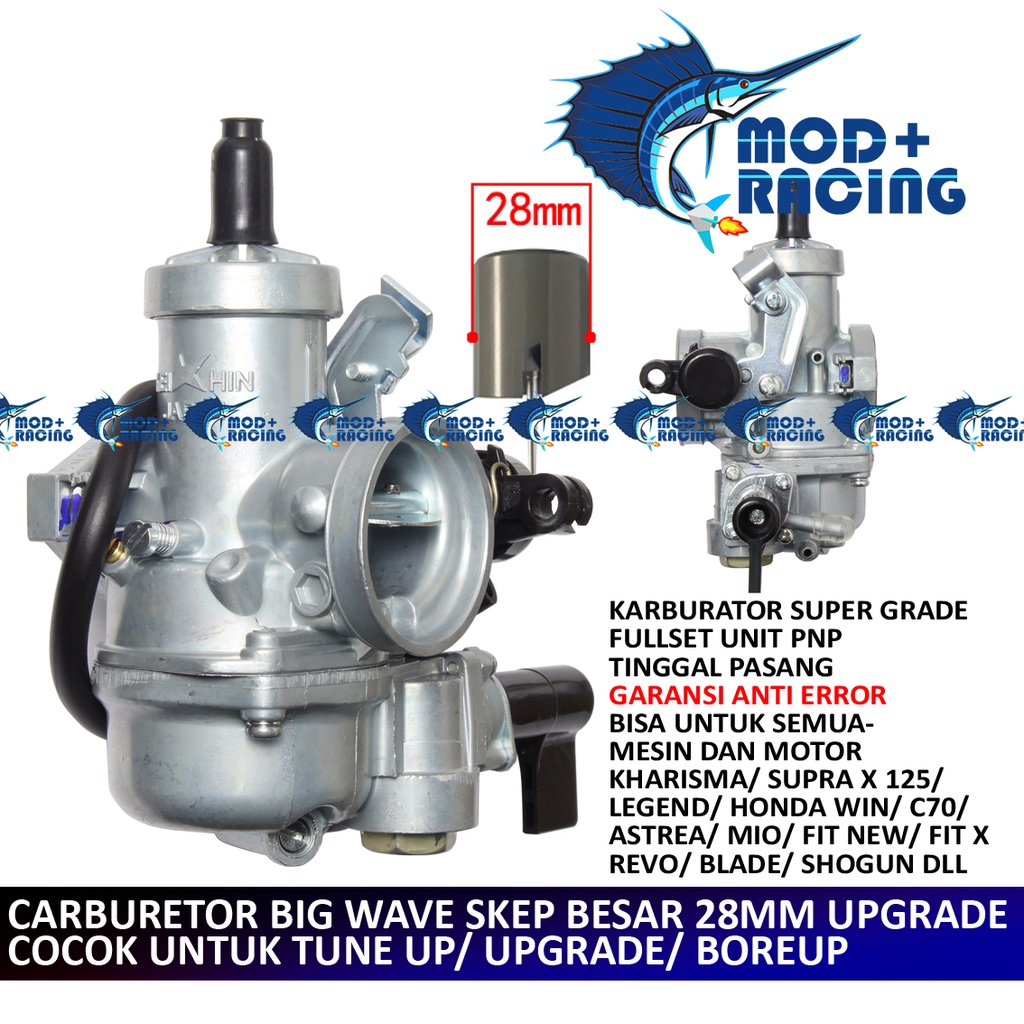 (ON SALE) KARBURATOR SKEP UPGRADE POWER UP 24 28 MM 28MM SUPRA KARISMA SUPRA X 125 SUPRA FIT NEW FIT