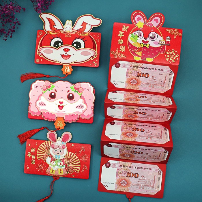 

New! NEW Angpao Lipat Kelinci 2023 Angpau Susun 10 Lembar Ampau Imlek Ampau Limited