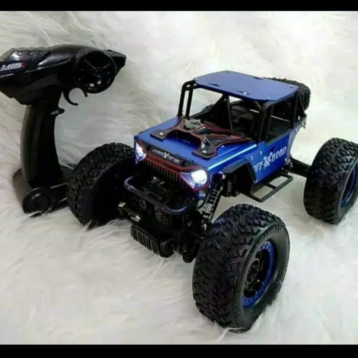 RC CAR JEEP BAN BESAR LAMPU LED METAL ALLOY BODY BESI 4WD 2.4GHZ 4X4 ORIGINAL TERBARU