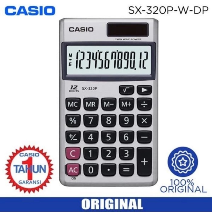 

CASIO SX-320P KALKULATOR SAKU 12 DIGIT / CALCULATOR POCKET SX320P ORIGINAL TERBARU