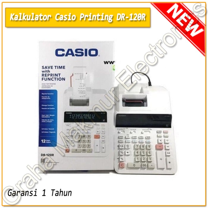 

KALKULATOR CASIO PRINTING DR-120R (CALCULATOR ORIGINAL ASLI DR 120 R) ORIGINAL TERBARU