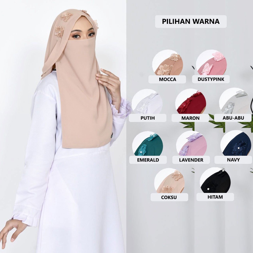 [COD] NadinOfficialShop - HIJAB NIQAB VEIL JASMINE CADAR TALI BANDANA FOLDER 162 - ATL