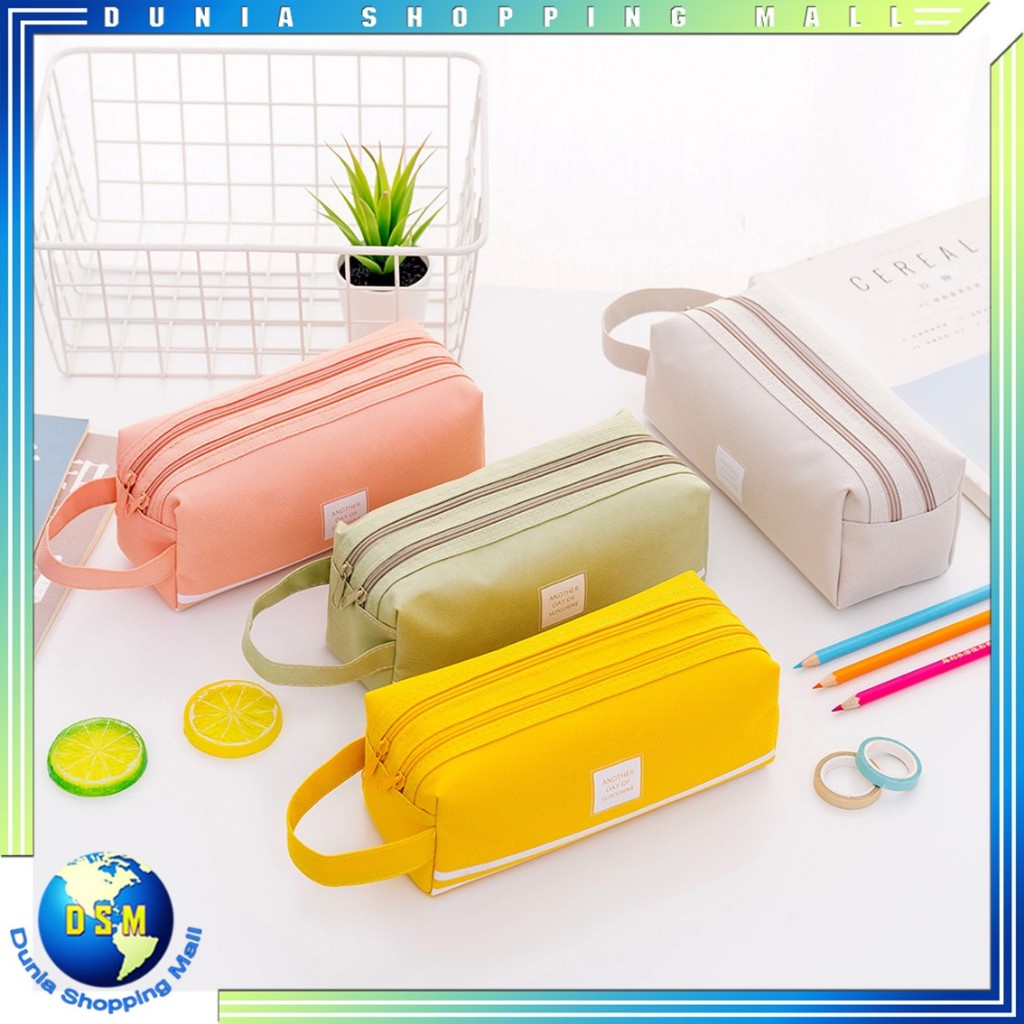 

DSM Kotak Pensil Dan Stationery Dual Zipper Dompet Pensil 2 Pouch Tempat Alat Tulis Perlengkapan Sekolah Dua Sisi Resleting