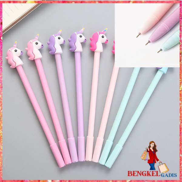 

BG Pena Karakter Cantik Kepala Unicorn Pulpen Karakter Unik Lucu Pena Karakter Pulpen Gel Alat Tulis Sekolah Motif Unicorn