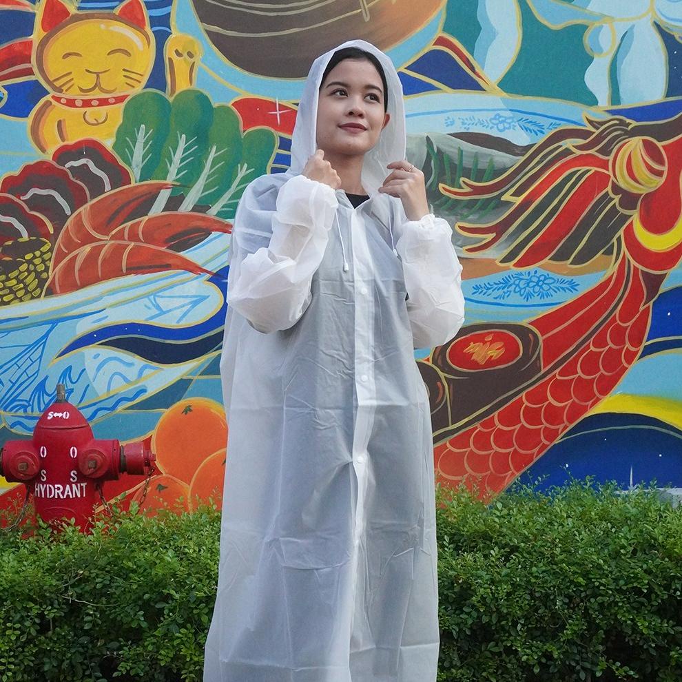 New Jas Hujan Ponco Polos Tebal Jas Hujan Eva Terusan Raincot Korea Jas Hujan Transparan Polos Origi