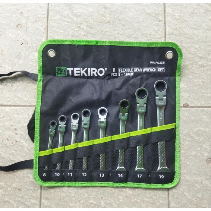 Kunci Ring Pas Ratchet Fleksibel Set 8 Pcs 8-19 / Flexible Gear Wrench