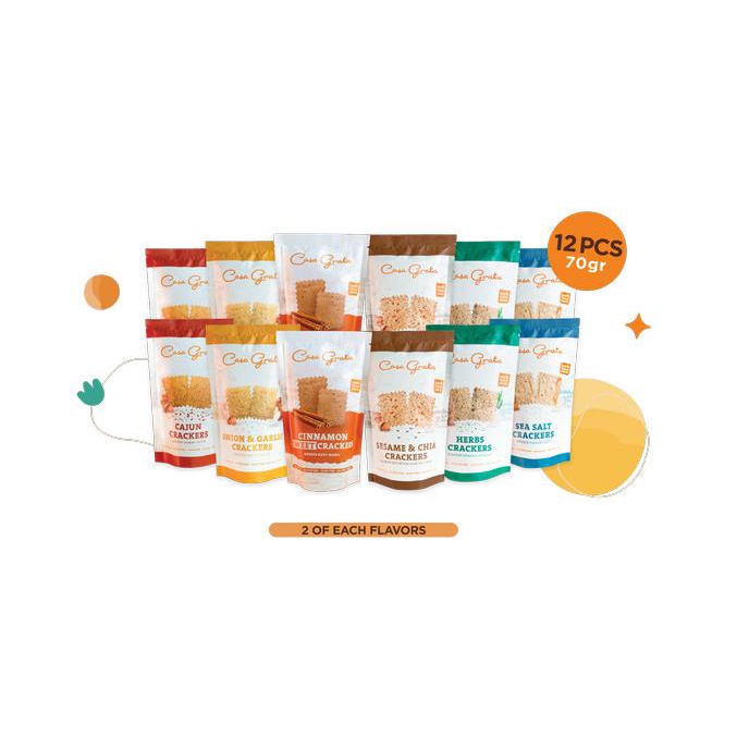 

READY STOCK SET OF 12 -70GR (12 CASA GRATA CRACKERS - CHOOSE YOUR OWN FLAVOR) !!!!!
