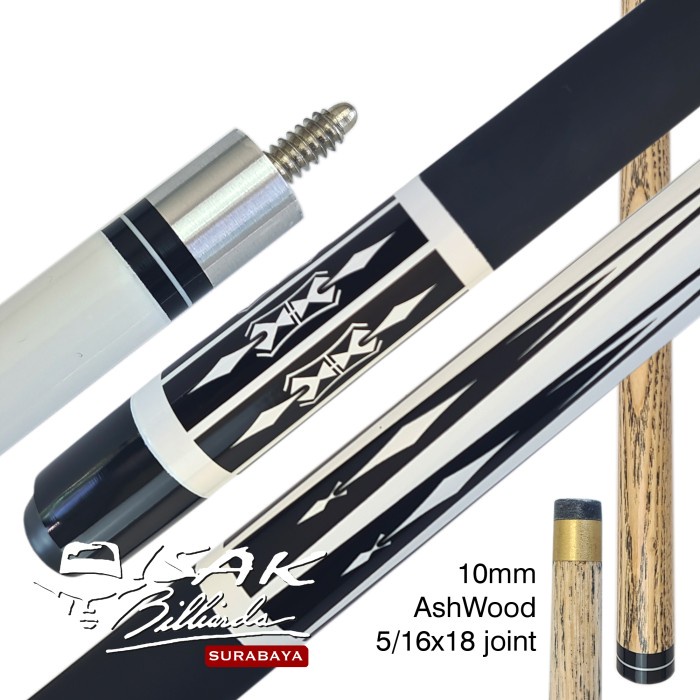 Bola Billiard - Stik Sambung Ashwood 10 Mm- Stik Billiard Bola Kecil - White
