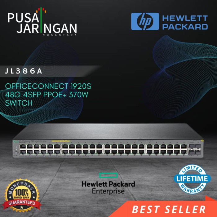 HP JL386A HPE OFFICECONNECT 1920S POE SWITCH 48 PORT GIGABIT + 4SFP