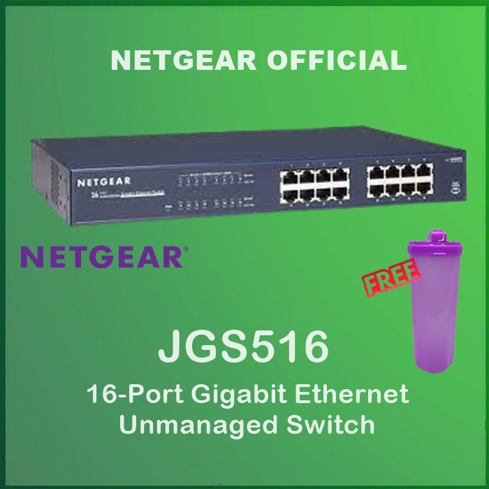 NETGEAR JGS516 16 PORT GIGABIT ETHERNET UNMANAGED SWITCH JGS 516