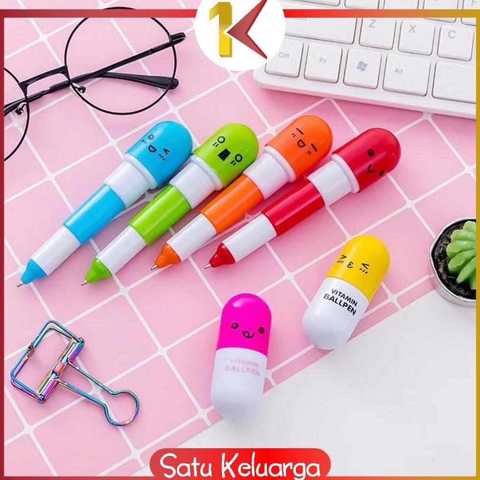 

Ready!!!(COD) SK-A4 Pulpen Emoticon Vitamin / Pen Unik / Pena Kapsul / Pulpen Stationary Souvenir Pernikahan