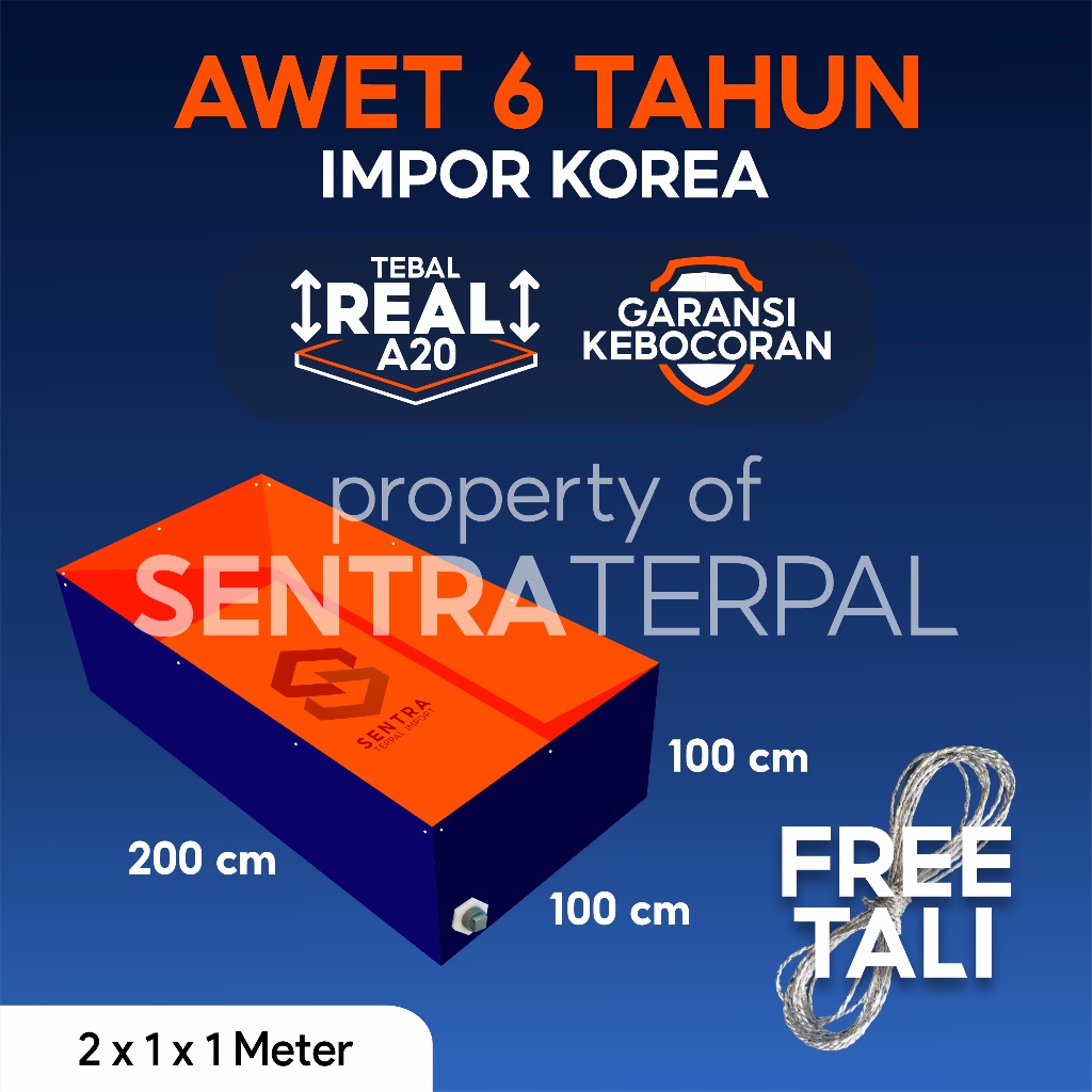 Kolam Terpal 200x200x100 / 200x200x100 / 2x2x1 / 2x2x1 Tebal A20 / A15 / A12 / A8 / A5 / A3 Kolam Te