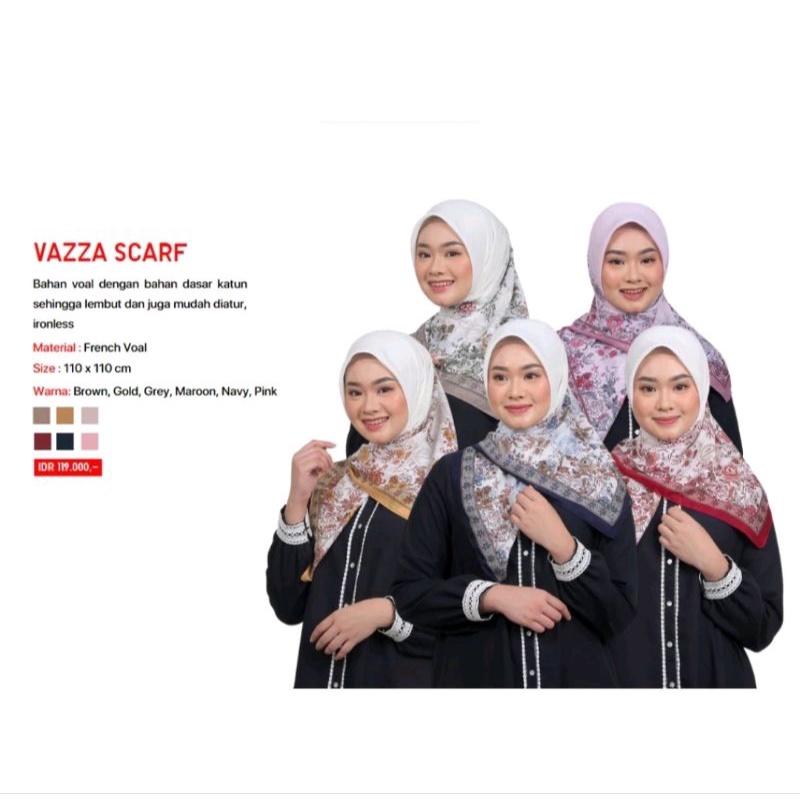 Scarf zoya kerudung hijab segiempat motif Vazza
