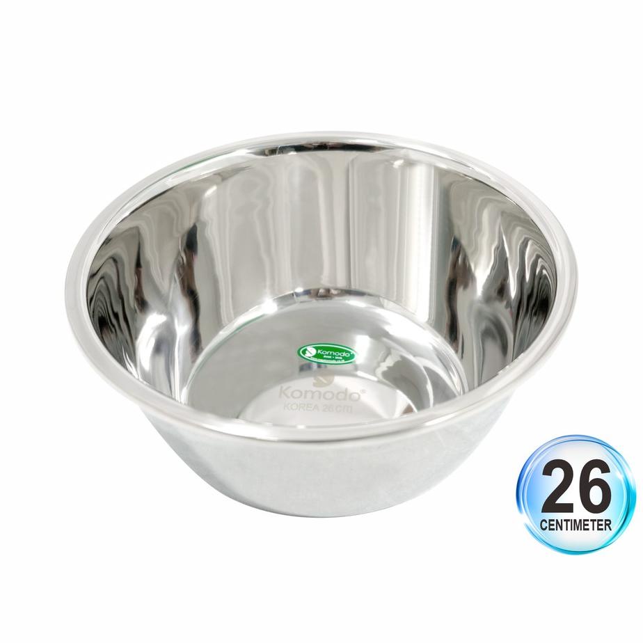 Koo Baskom Korea Stainless Steel Tebal 26Cm Mangkok Adonan Roti Baskom Korea 26 Cm Top Ngal