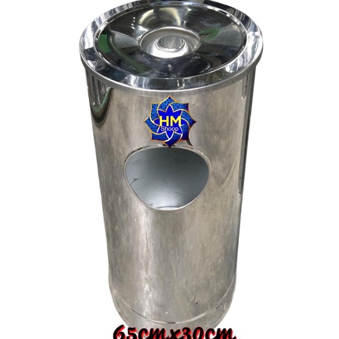 Tempat Sampah Stainless Steel/Tong Sampah Asbak Besar