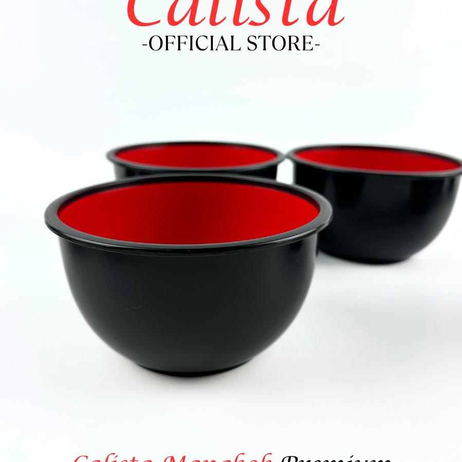 [ Calista ] Mangkok Plastik E Ramen Jepang Besar Mangkuk E Ramen Korea Melan Hitam Mangkok E Ayu Kud