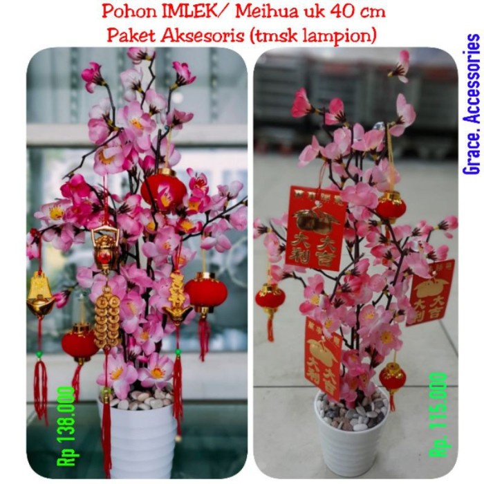 

New! Pohon bunga imlek meihua angpao sakura Limited