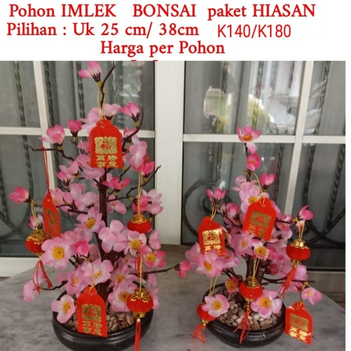 

New! TermuraH yuk!! Pohon bunga imlek angpao meihua sakura 25 cm paket Limited