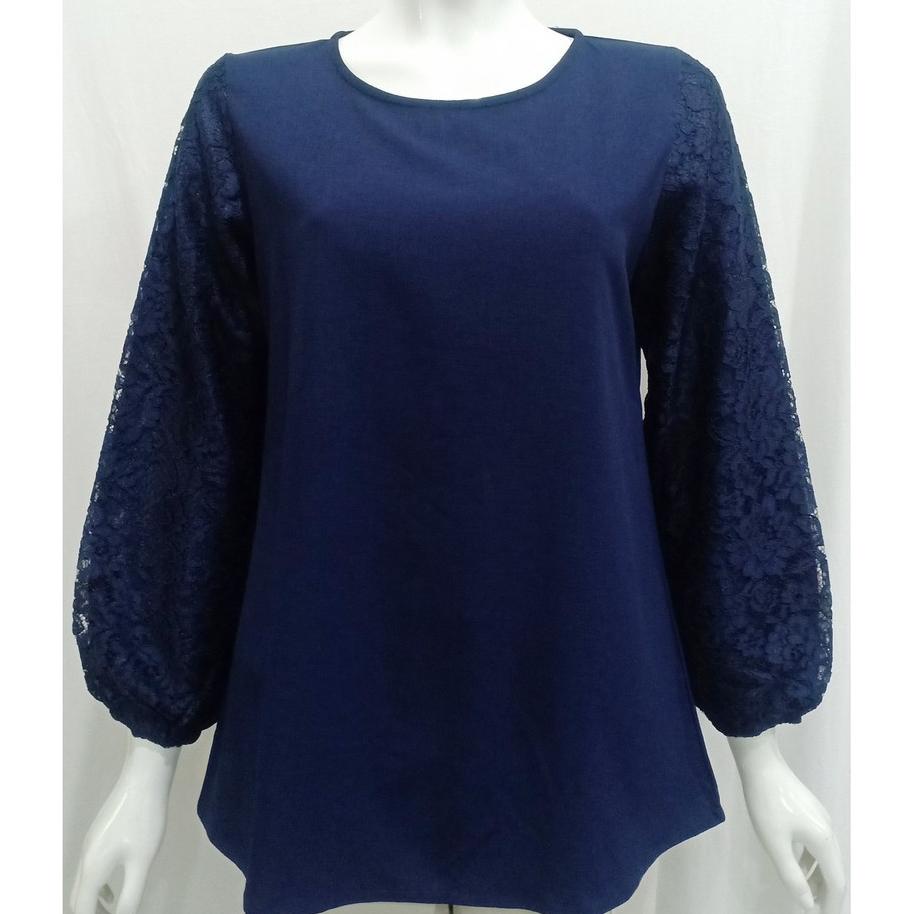 3H Navy Blouse Brukat Je.34