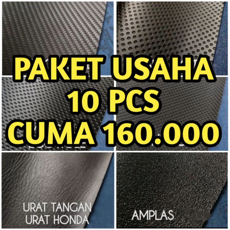 PAKET USAHA JOK MOTOR kulit jok polos hitam BIJI KOPI AMPLAS SMALLDOT BIGDOT KARBON OSCAR