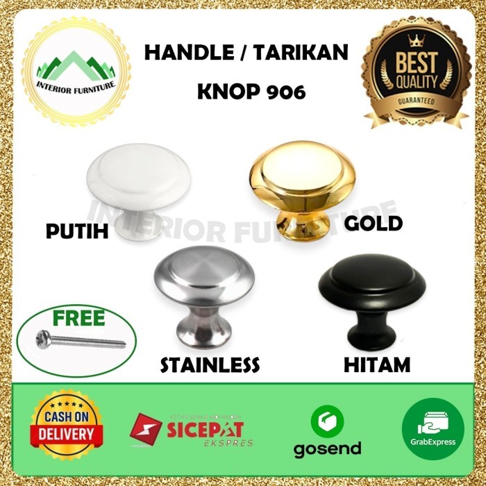 Knop Laci - Terbaru  Knob Knop Bulat 906 Tarikan Laci Knop Laci Bulat 906 Hitam