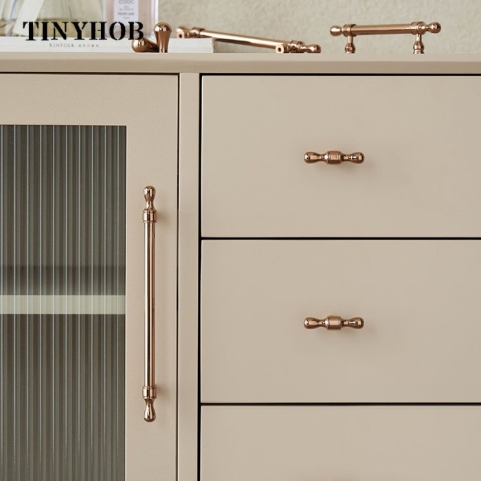 Knop Laci - Handle Dan Knop Pintu Lemari Rose Gold Tarikan Laci Lemari Dapur