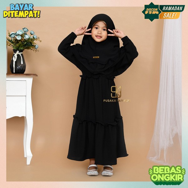 Dress Maxy Tanggung Muslimah Busana Santai Sehari Hari Baju Gamis Anak Muslim Amira Syari Kids Fashi