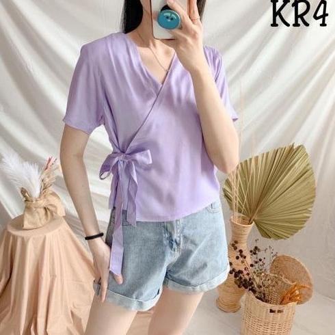 Update - Baju Atasan Wanita Lilac Polos / Kemeja Wanita Lilac Lengan Panjang ,,