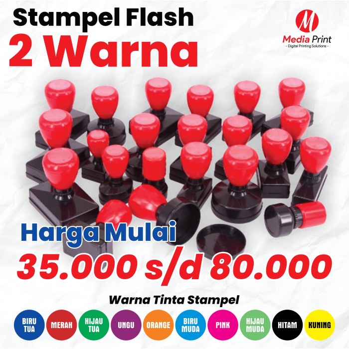 

STEMPEL WARNA FLASH STEMPEL UKURAN STANDARD TERMURAH 2 WARNA
