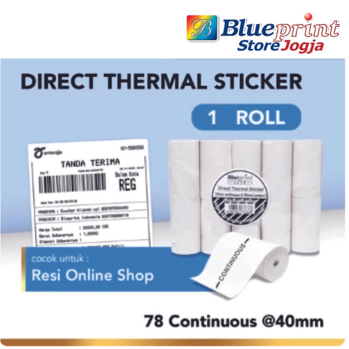 

Silahkan Order] Blueprint Stiker Label 78 Continuous @40mm Lebar 80 continuous x 9,2 m