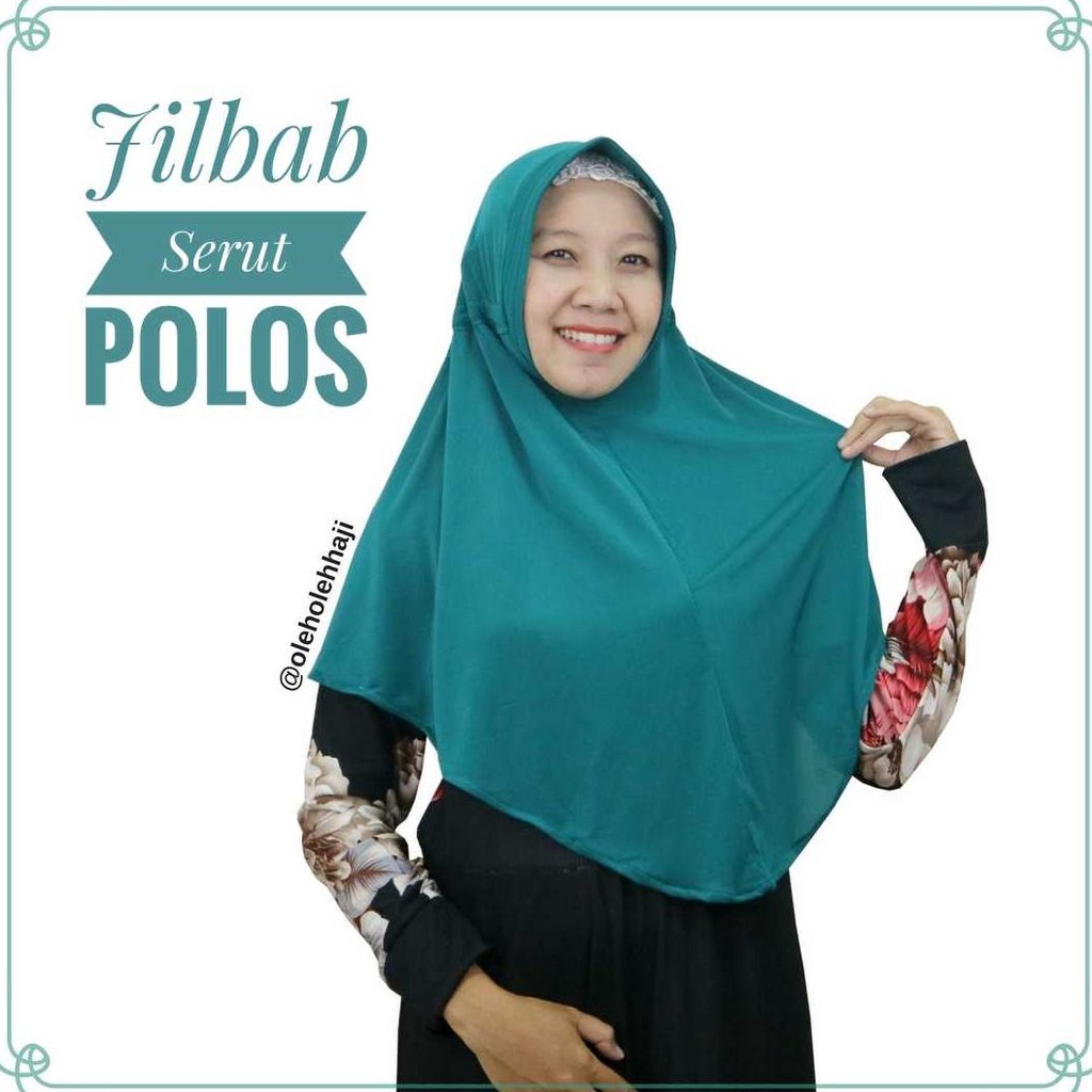 Jilbab Hijab Khimar Instan Serut Polos Oleh Oleh Haji dan Umroh