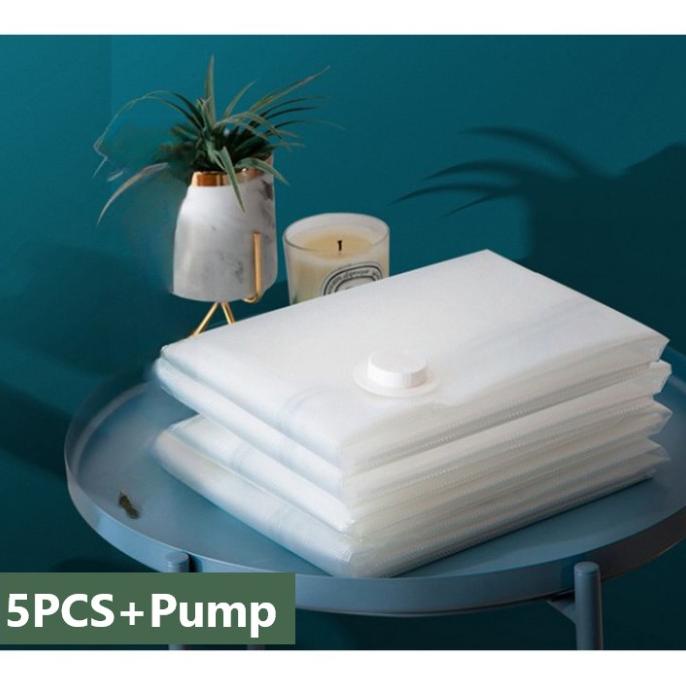 5 PCS Plastik Vacum Besar Packing Baju Travel Vacuum Bag Vakum Pakaian
