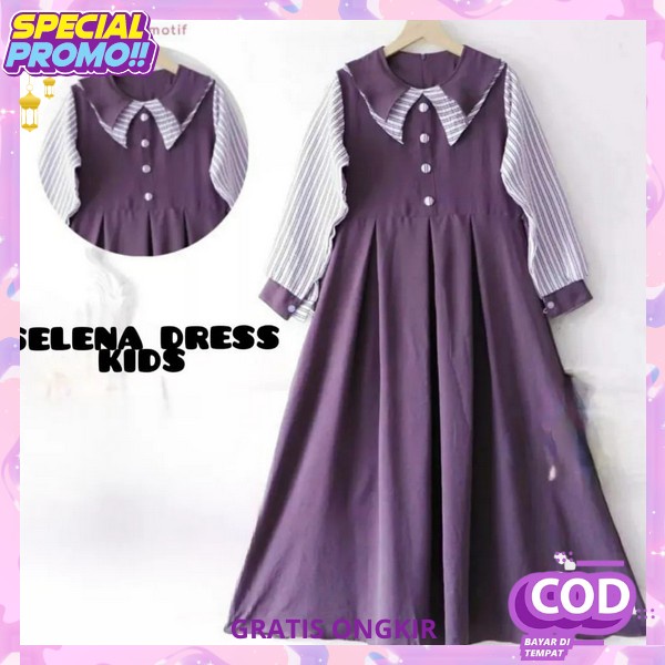 Pakaian Hari Raya Dres Anak-Anak Mewah Dress Bahan Adem Dreas Import Elegan Drees Anaj Model Baru Um