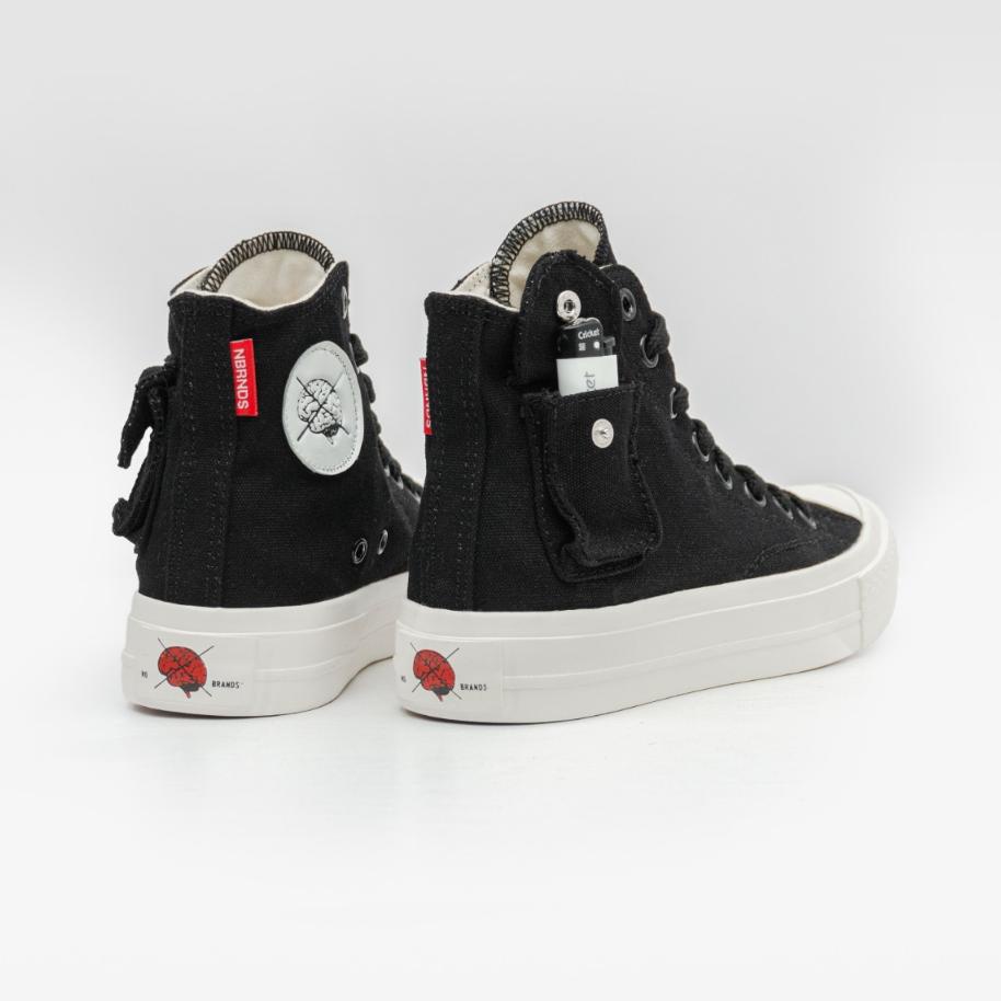 Nobrands Footwear - Sepatu Polos "Tps High Cargo Bla White #Localpride - Sepatu Sneakers Pria Wanita