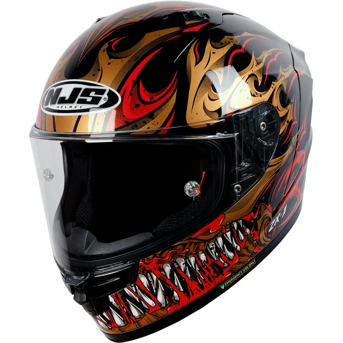 Njs Zx-1R Underworld Hitam Gloss/Doff - Helm Full Face