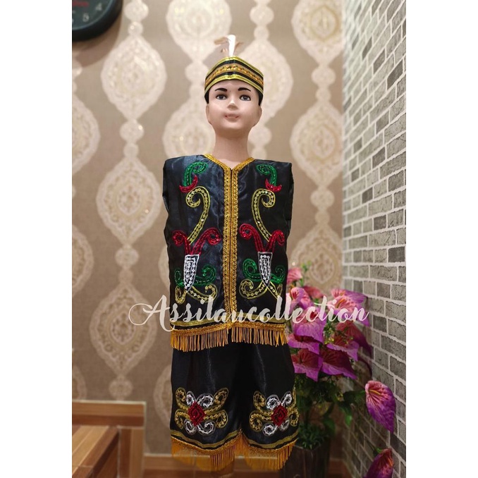 Baju Adat Anak Kalimantan Timur/Dayak satuan (Laki/Cewek)