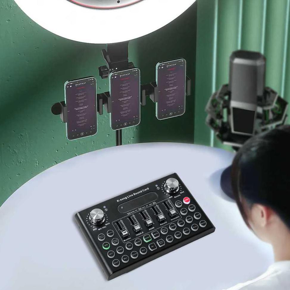 LEEDOAR Mixer Audio External Sound Card Live Voice Changer 18 Effects - F007C