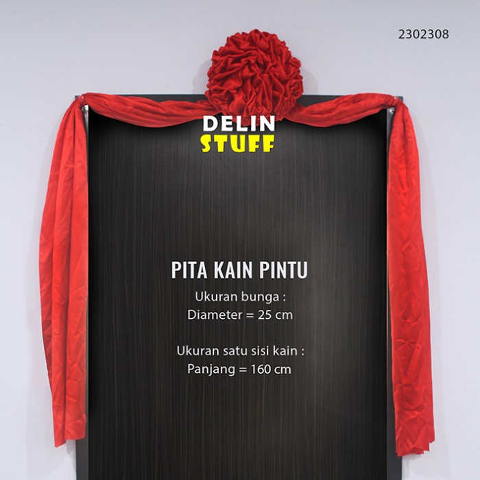 favorit] Kain Pita Merah Pernikahan Chinese Wedding / Kain Pintu / Hiasan Mobil
