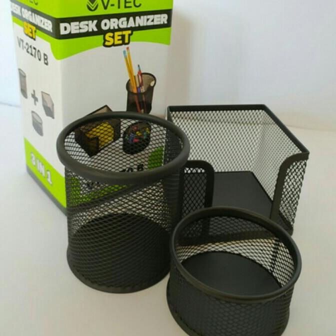 

desk organizer set v tec vt 2170b/desk set 3in1