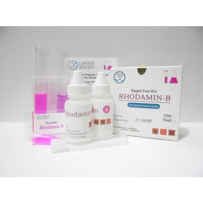 Test Kit Rhodamin B 100 Test, Rapid Test Rhodamine B / Testkit Pewarna