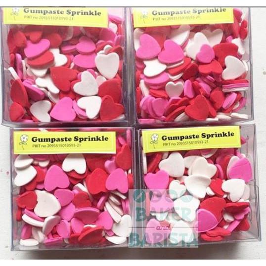 

Promo Akhir Tahun Gumpaste Heart Pink White Red / Warna Warni / Gumpaste Valentine Love Cod